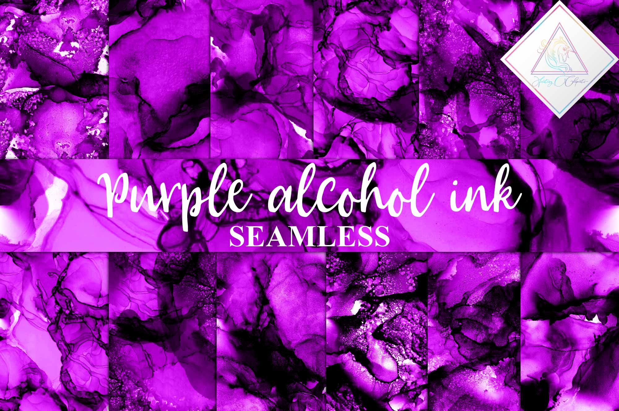 Seamless Purple Alcohol Ink Textures cover image.