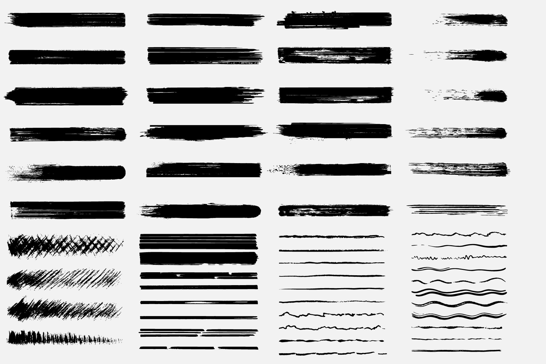 Paint Strokes Brushes. Pen Ink grung preview image.