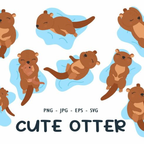 Cute Otter Clipart Illustration cover image.