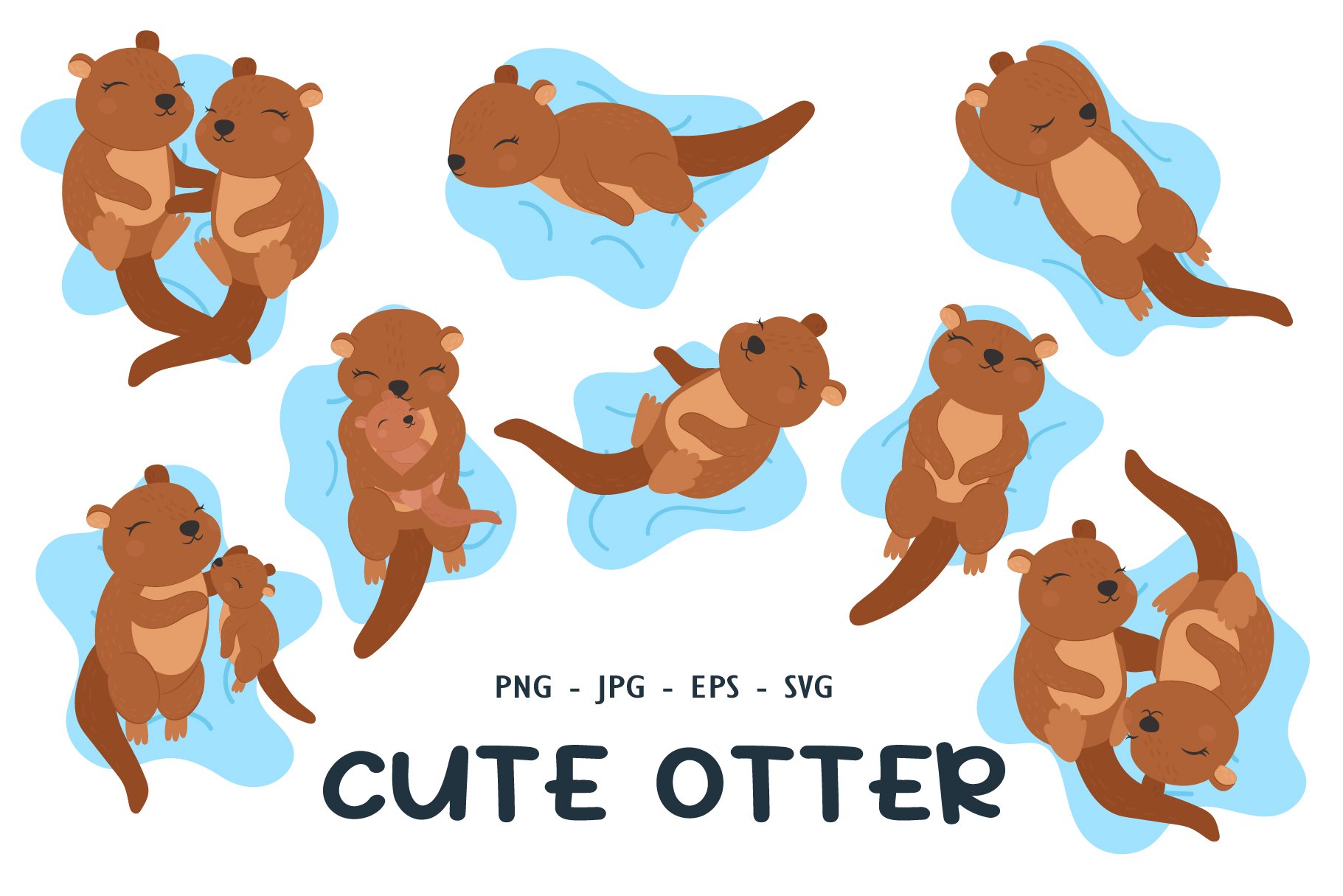 Cute Otter Clipart Illustration cover image.