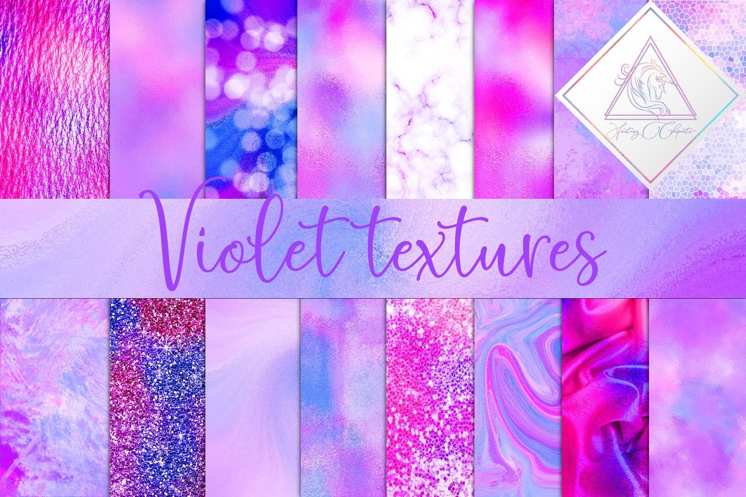 Violet textures digital paper cover image.