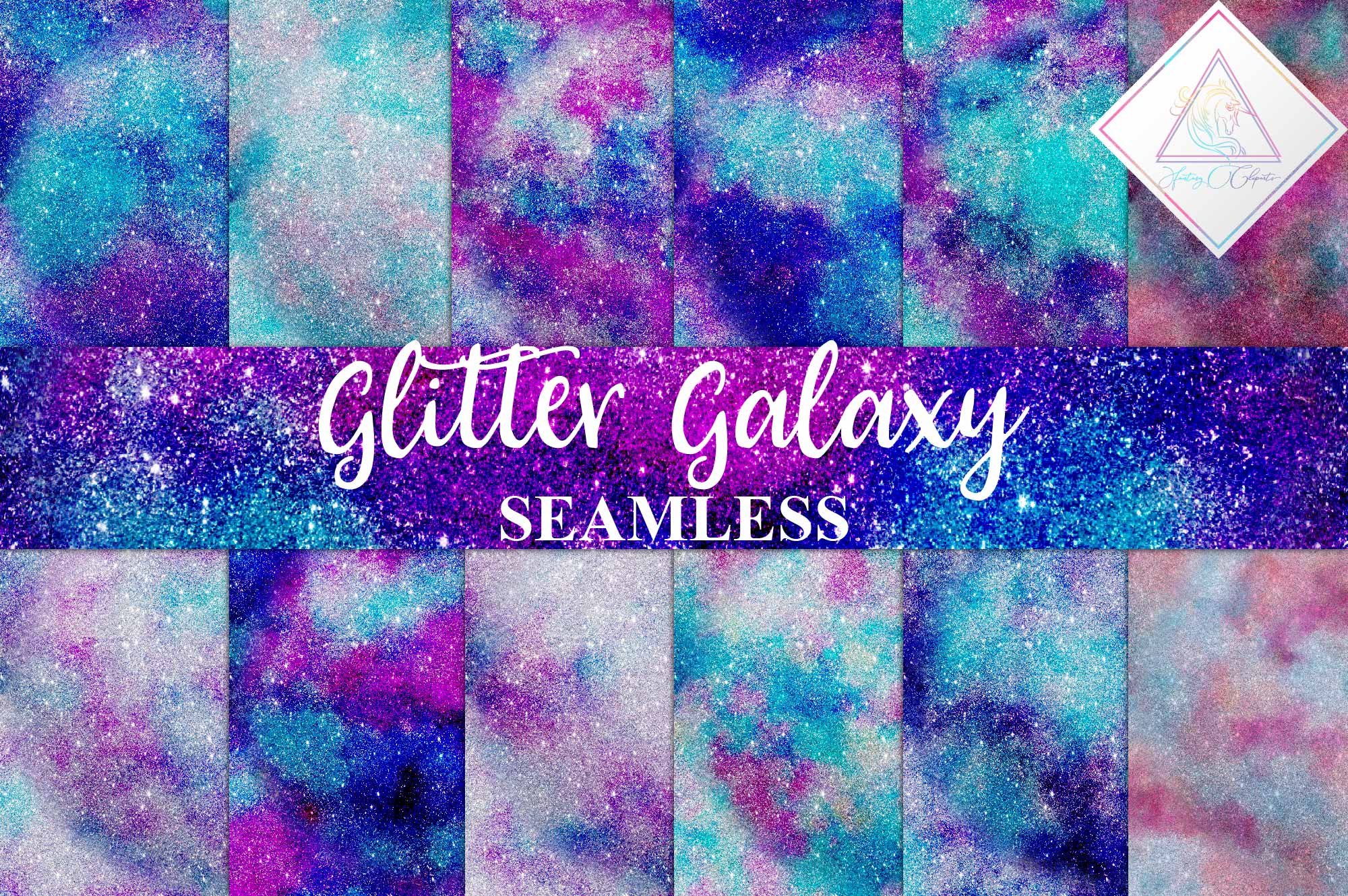 Seamless Glitter Galaxy Textures cover image.
