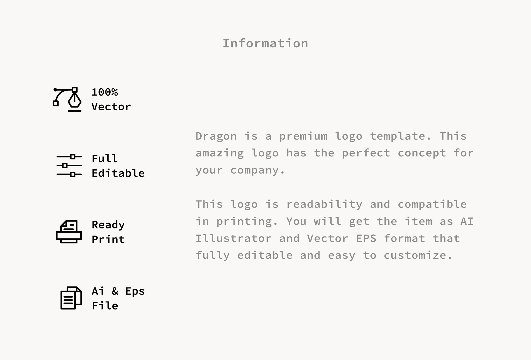 Dragon - Premium Logo Template preview image.