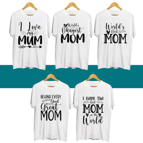 Mother's Day SVG T Shirt Designs Bundle cover image.