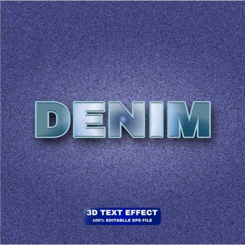 Denim Background,3d text effect, text effect, 3d text, typography design, editable text effect, cover image.