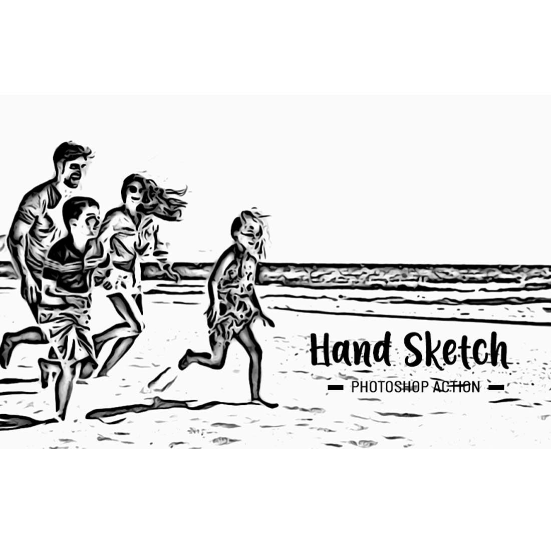 Hand Sketch Photoshop Action cover image.