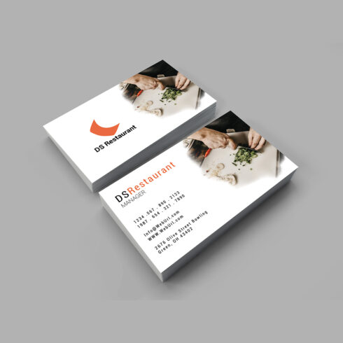 Restautrant business card design cover image.