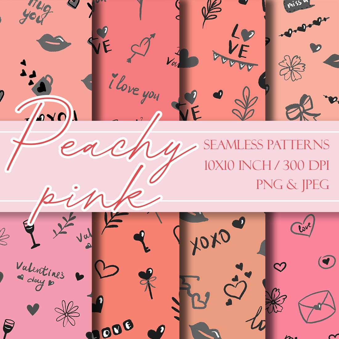 Peachy Pink Minimal Seamless Pattern cover image.