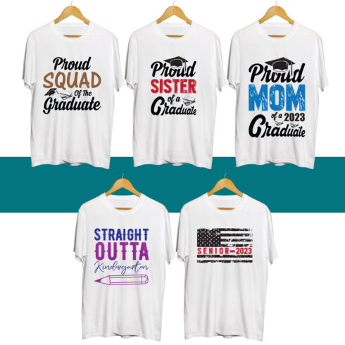 Graduation SVG T Shirt Designs Bundle cover image.