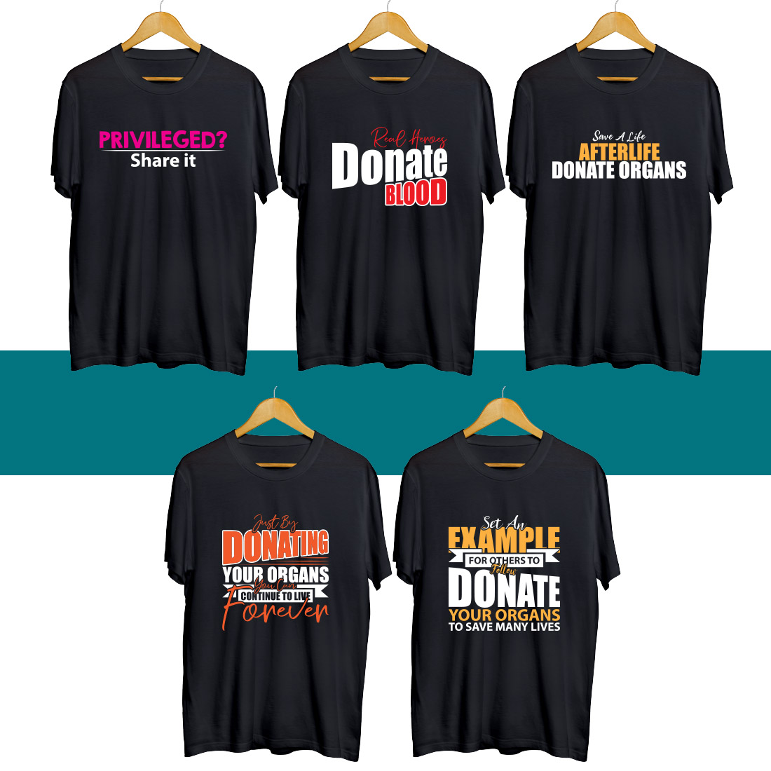 Donor Day SVG T Shirt Designs Bundle cover image.