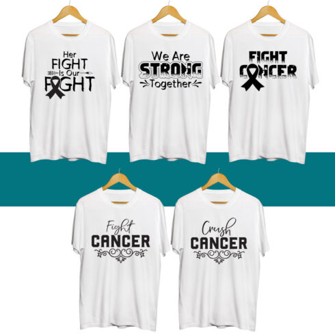 Cancer Day SVG T Shirt Designs Bundle cover image.