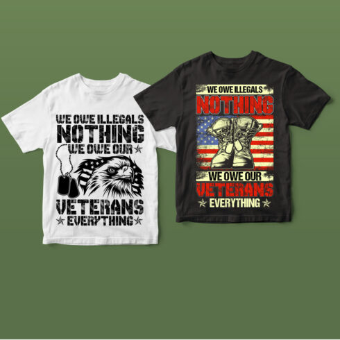 50 Veterans day t-shirt design bunle cover image.