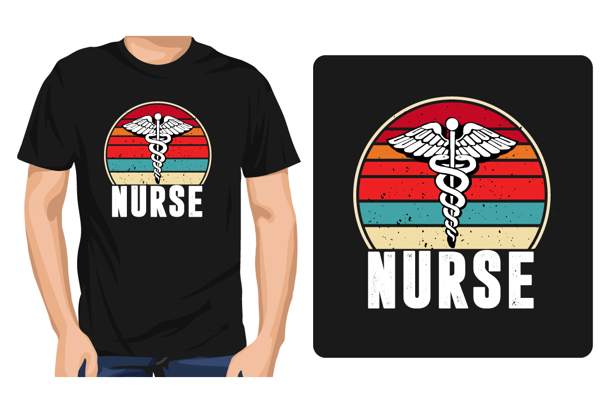 T - shirt with a nurse symbol on it.
