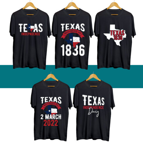 Texas Day SVG T Shirt Designs Bundle cover image.