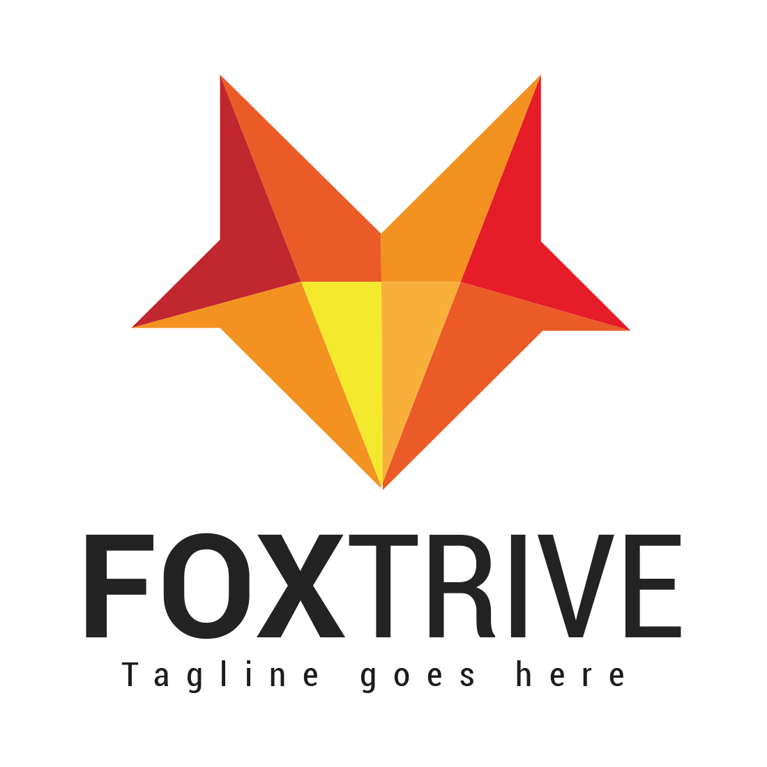 Creative Foxtrive (Fox) Geometrical logo design cover image.