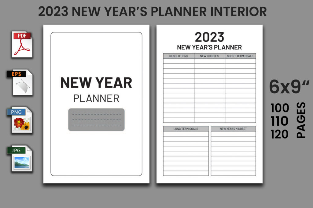 2023 New Year Planner - KDP Interior - MasterBundles