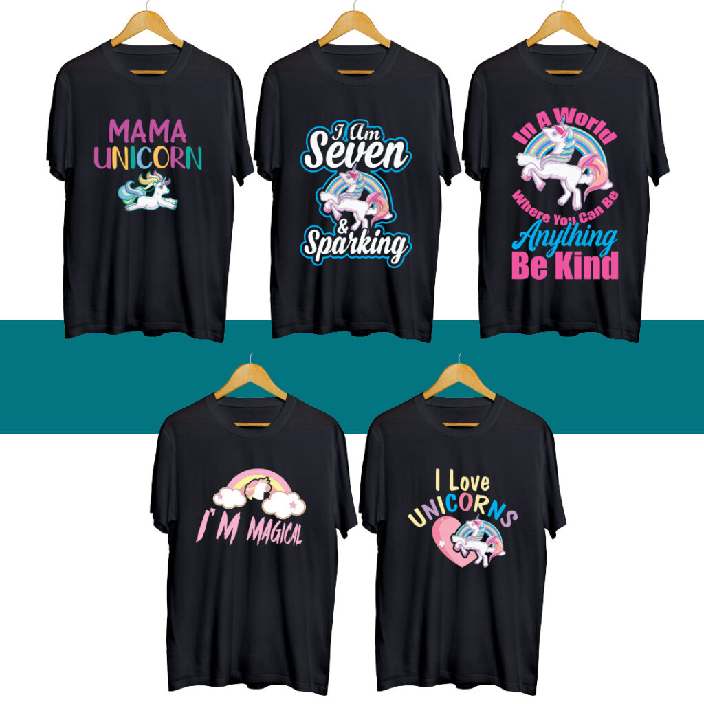 Mousse White Unicorn Print T-Shirt main image 1