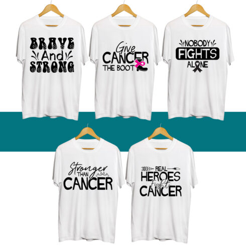 Cancer Day SVG T Shirt Designs Bundle cover image.