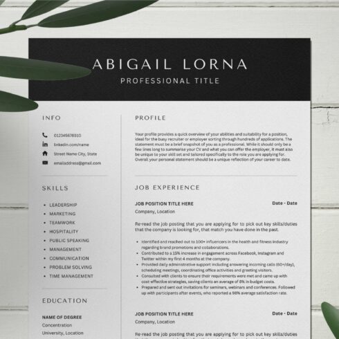 Word Resume Template cover image.