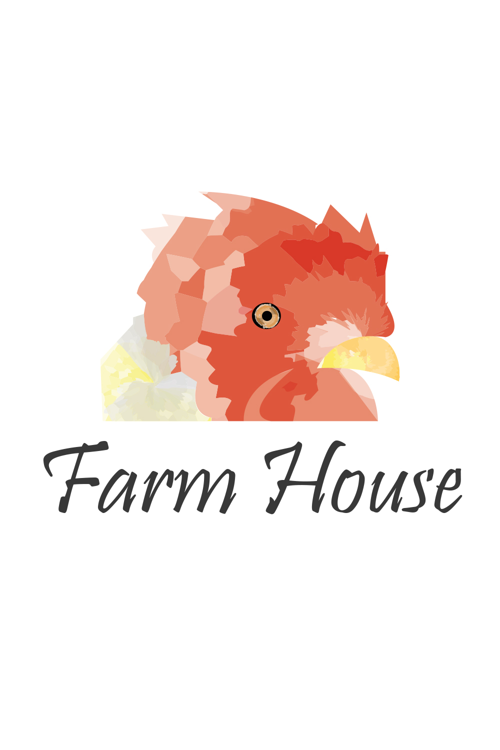 Roaster (Farm house) Watercolor Unique logo design pinterest preview image.