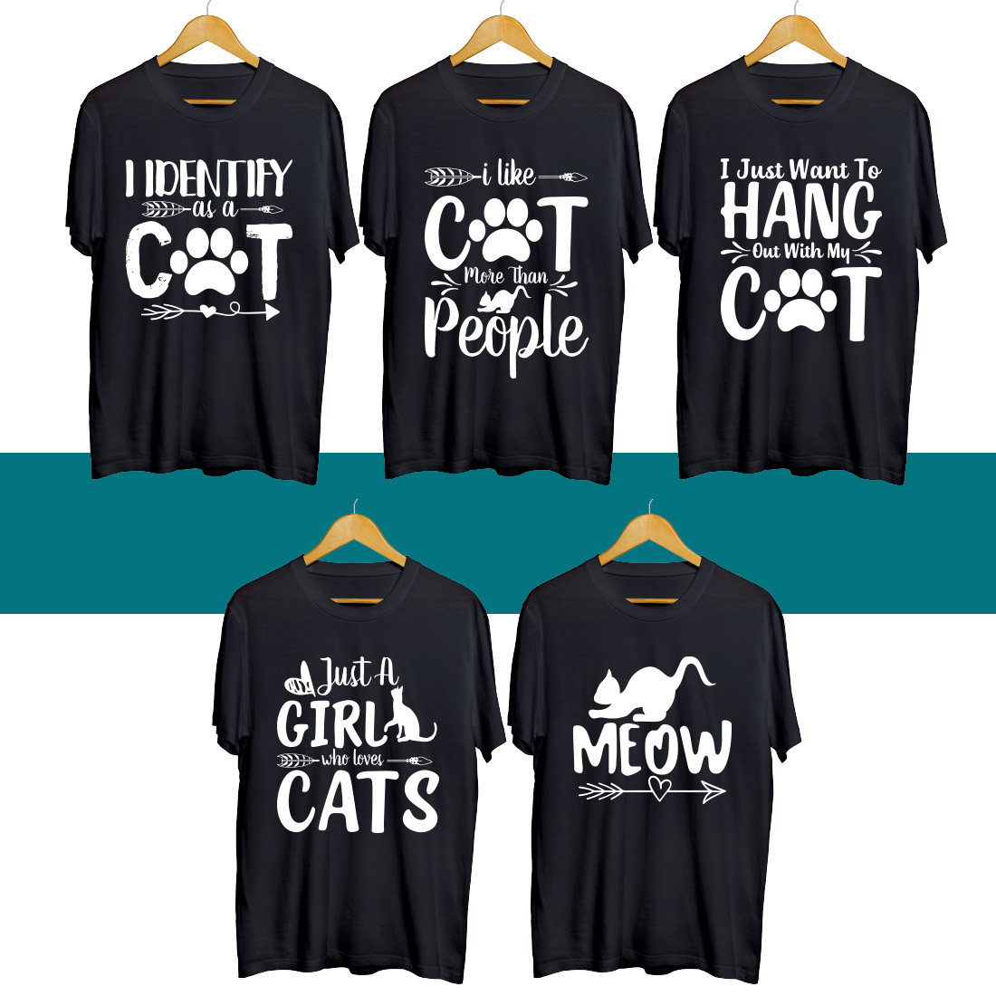 Cat T Shirt Designs Bundle cover image.