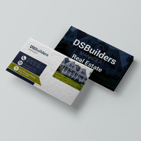 Real estate business card design cover image.