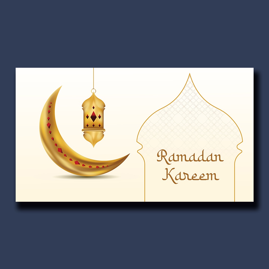 Elegant Islamic Design for Ramadan Celebrations with 3D Moon, Stars, and Lamps cover image.