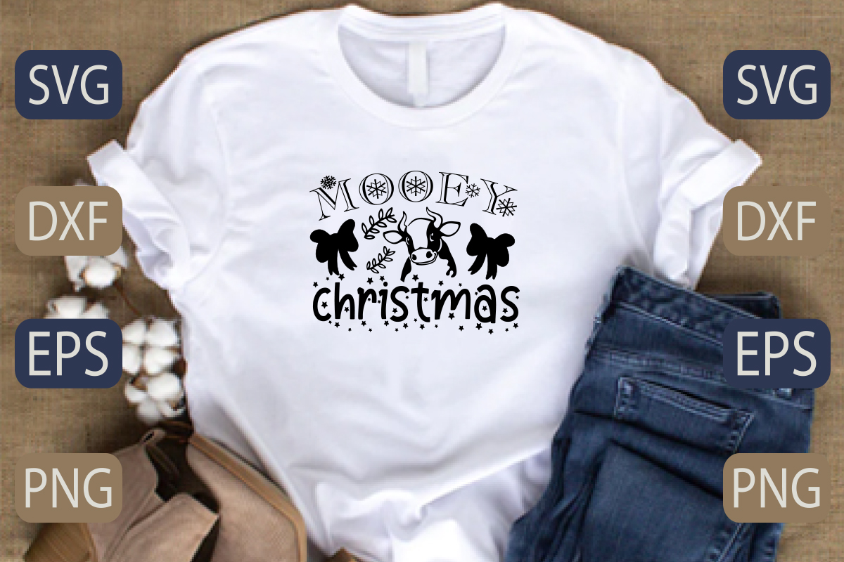 T - shirt with the words woof and christmas on it.