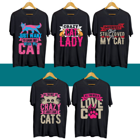 Cat T Shirt Designs Bundle cover image.