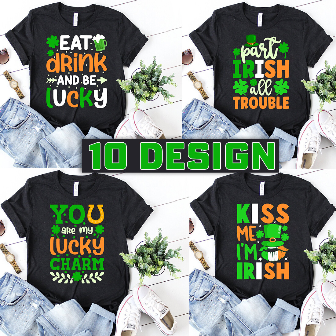 ST Patrick Day T-Shirt Design Bundle cover image.