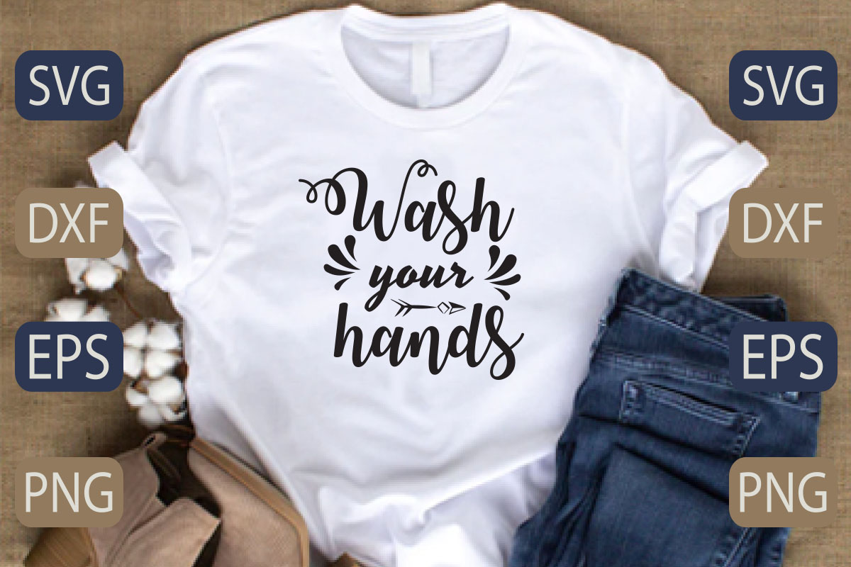 T - shirt that says wash your hands.