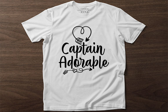 T - shirt that says captain adorable on it.