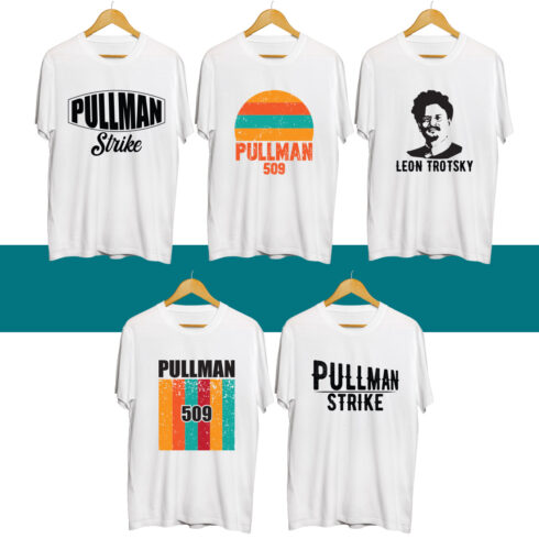 Pullman Strike SVG T Shirt Designs Bundle cover image.