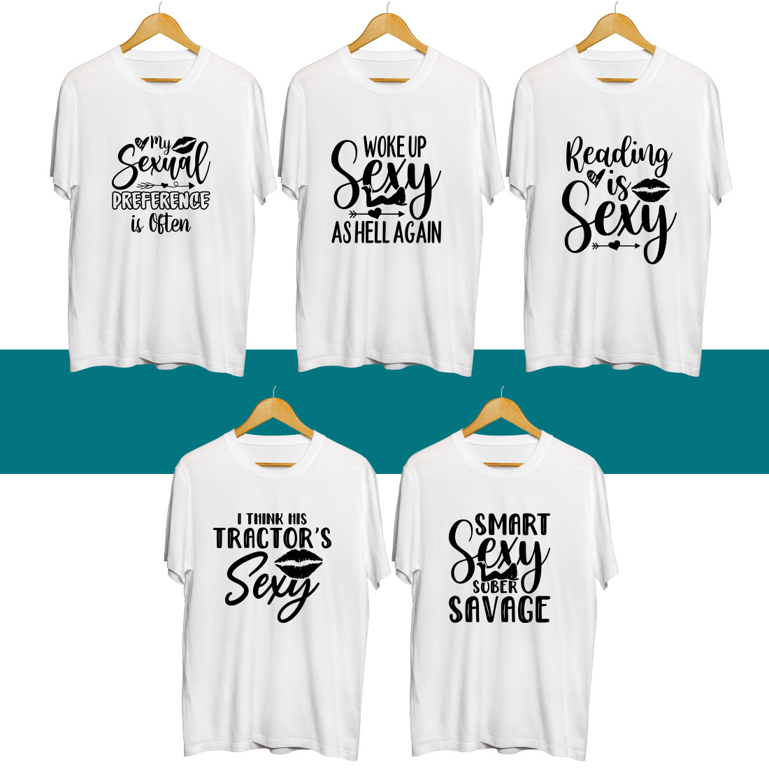 Sexy SVG T Shirt Designs Bundle preview image.