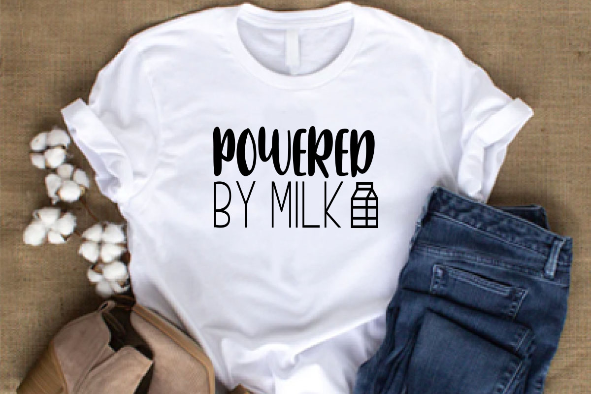 T - shirt that says you were created by milk.