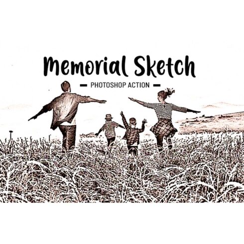 Memorial Sketch Photoshop Action cover image.