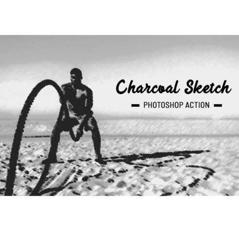 Charcoal Sketch Photoshop Action cover image.