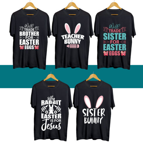 Easter SVG T Shirt Designs Bundle cover image.