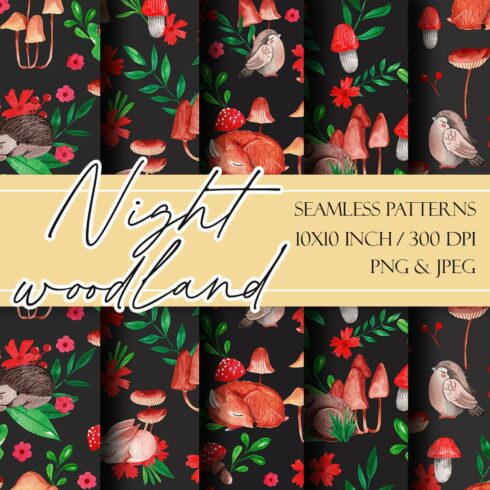 Night Woodland Digital Papers cover image.