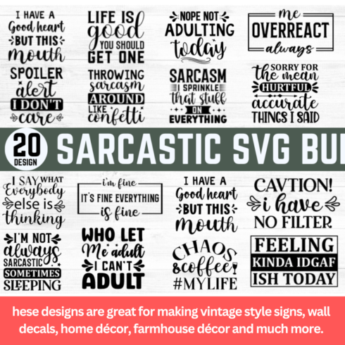 sarcastic Svg bundle cover image.