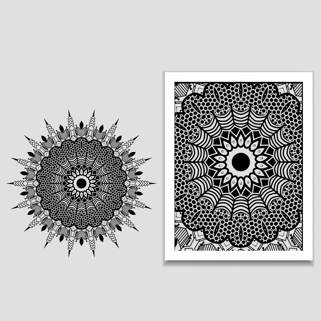 Black and white drawing of a sunflower.