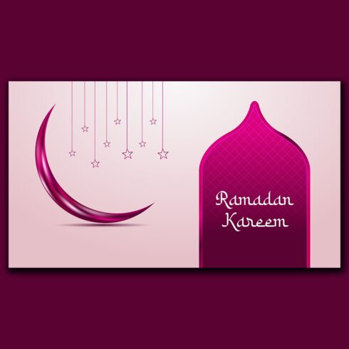 Colorful Ramadan Kareem greetings banner design cover image.