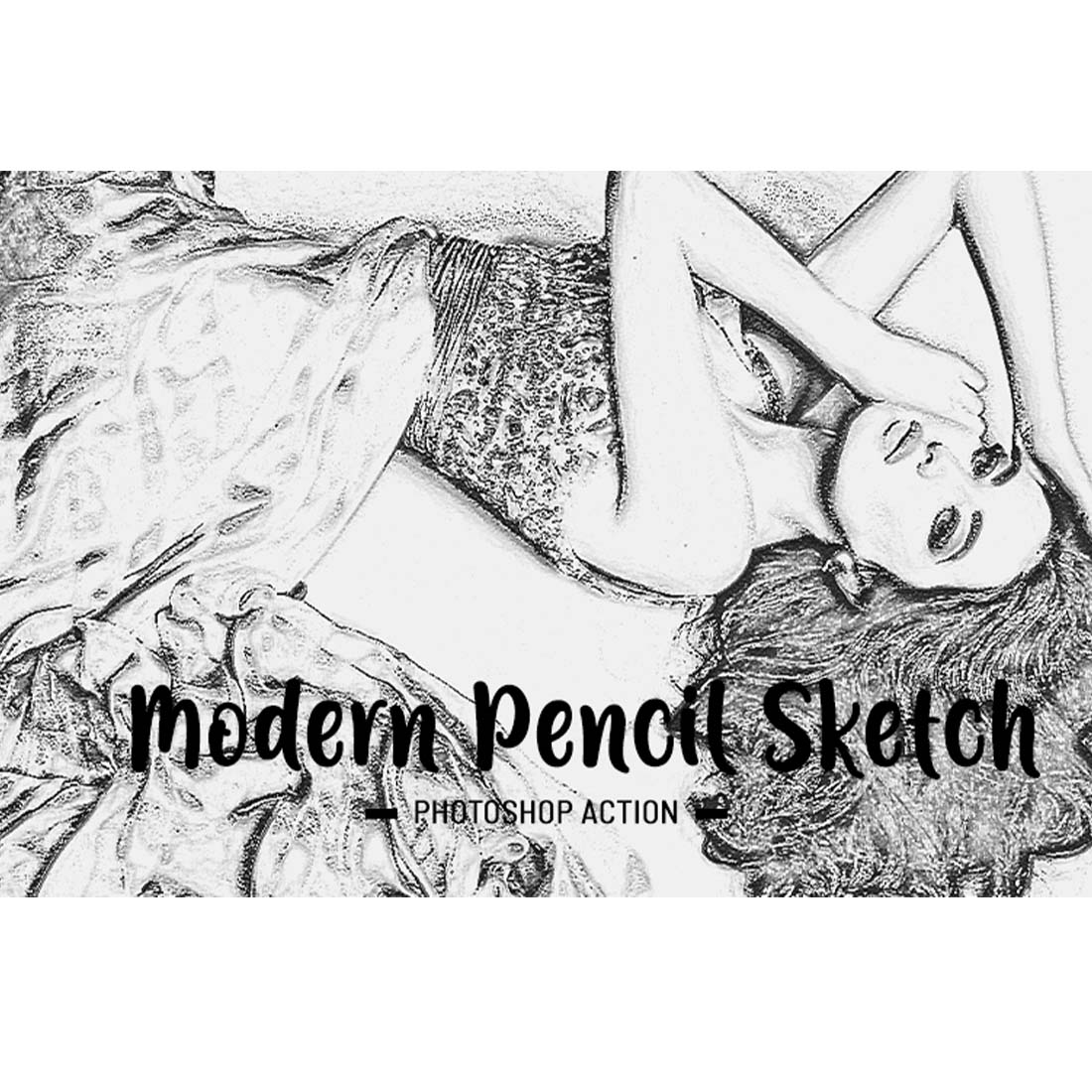 Modern Pencil Sketch Photoshop Action cover image.