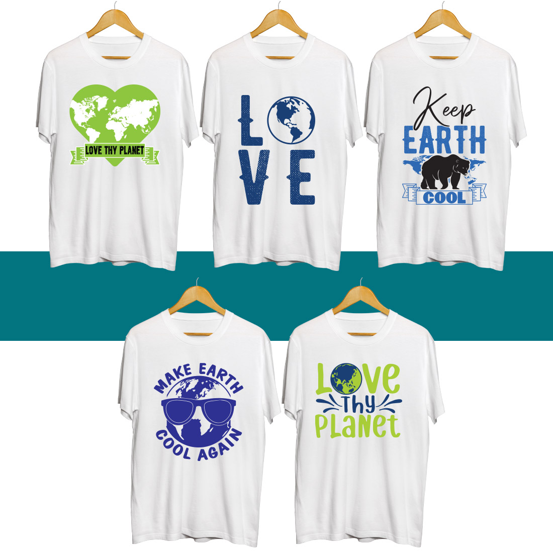 Earth Day SVG T Shirt Designs Bundle cover image.