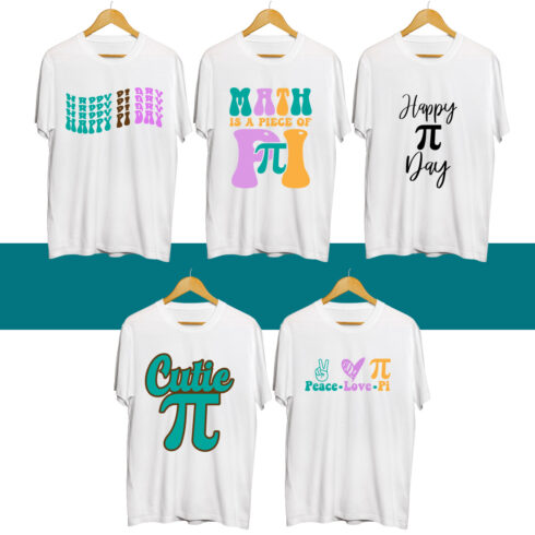 Pi Day SVG T Shirt Designs Bundle cover image.