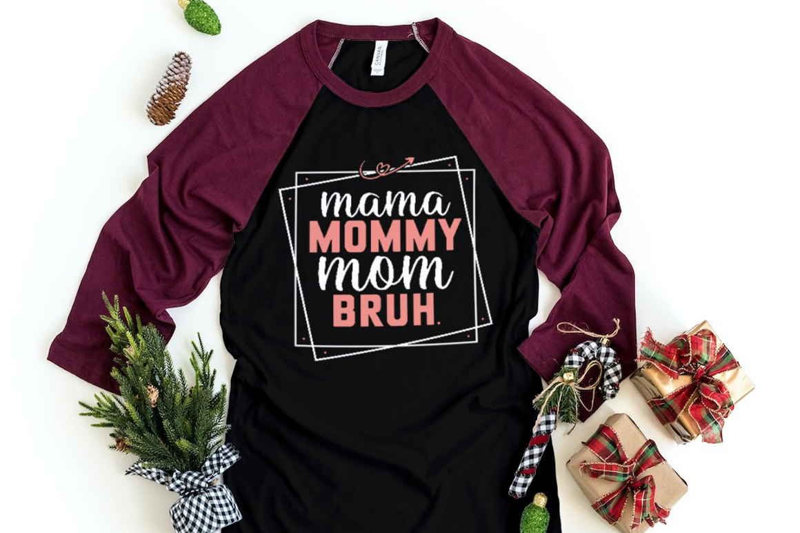 Black and maroon shirt with the words mama.