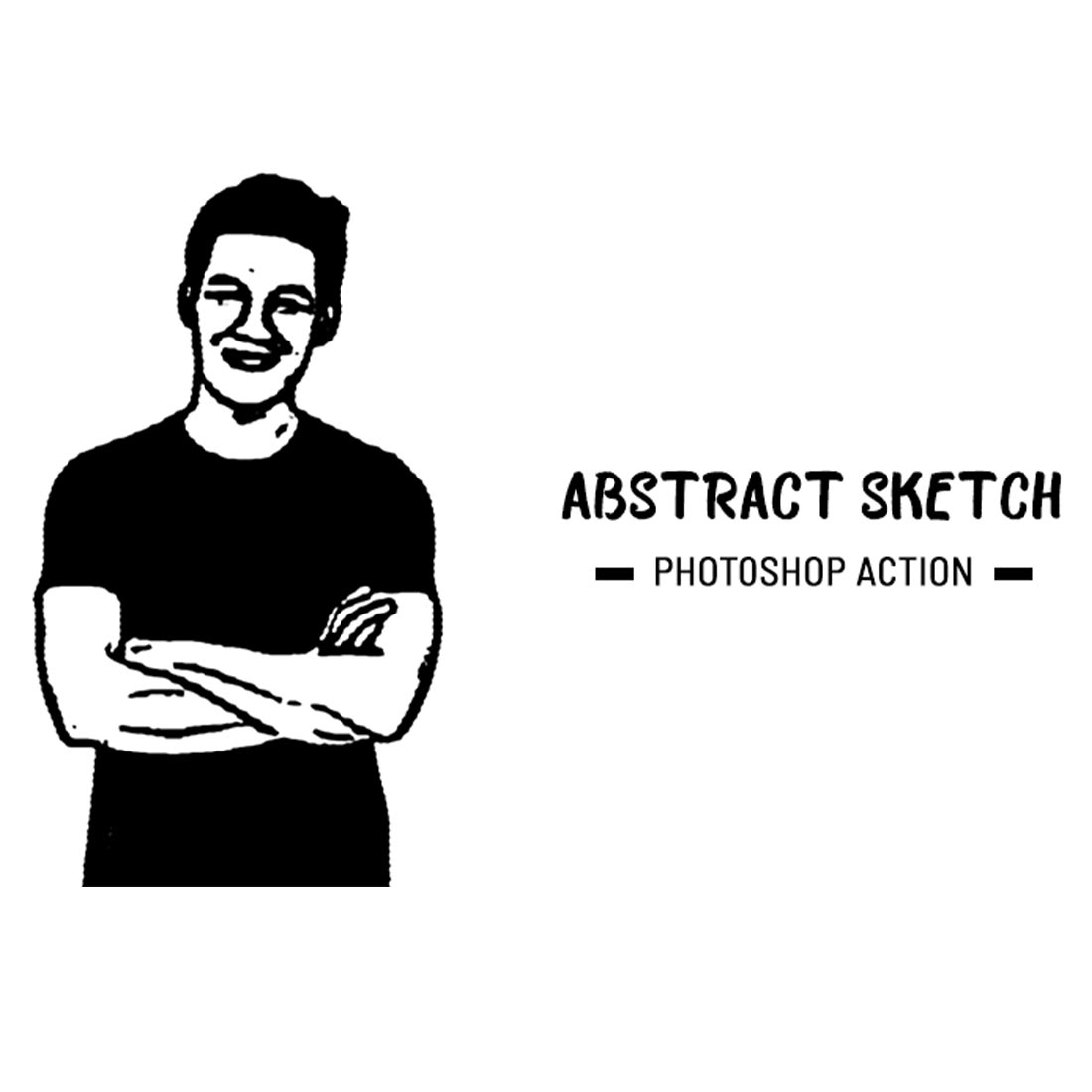 Abstract Sketch Photoshop Action cover image.