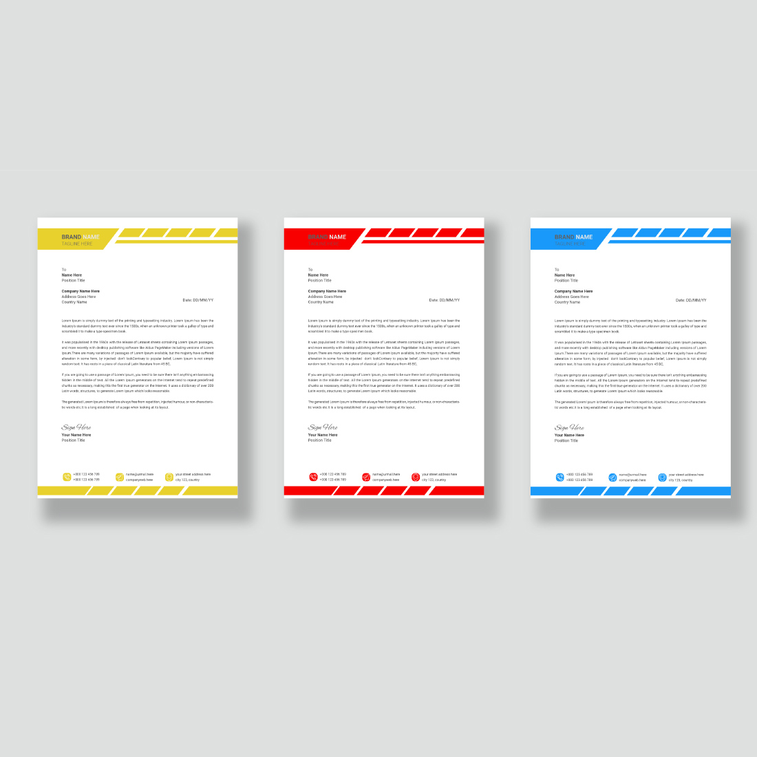 Modern company letterhead cover image.