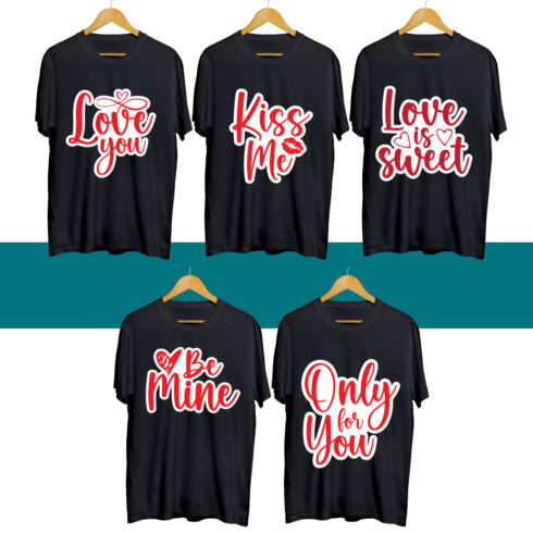 Valentine's Day SVG T Shirt Designs Bundle cover image.