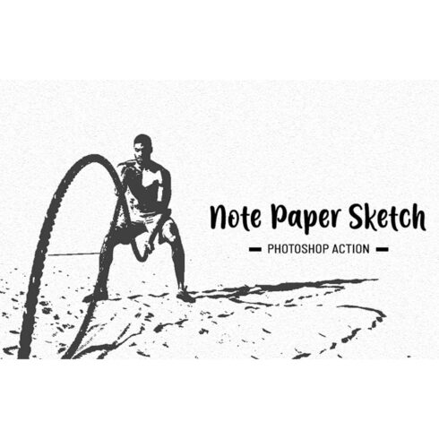 Note Paper Sketch Photoshop Action cover image.